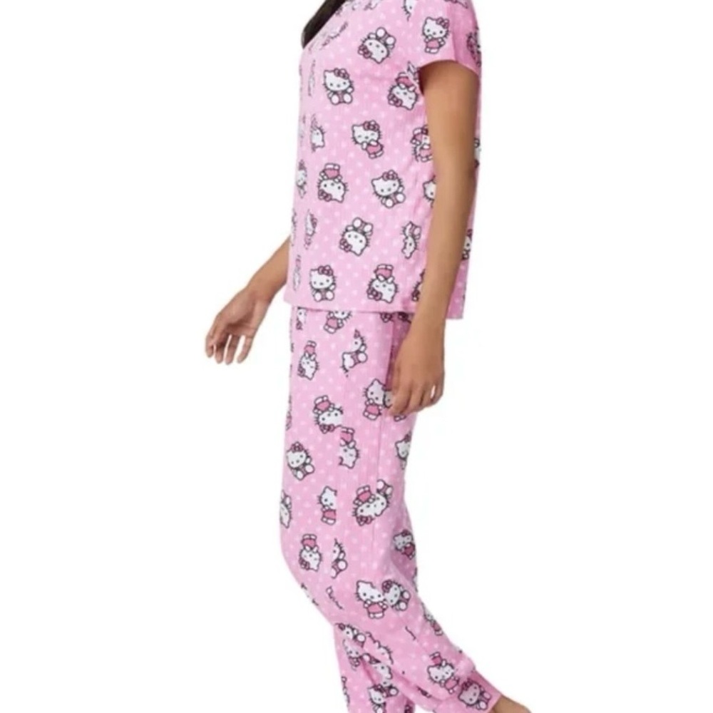 NWT Sanrio Hello Kitty Pink Short Sleeve & Jogger Set - Picture 4 of 7